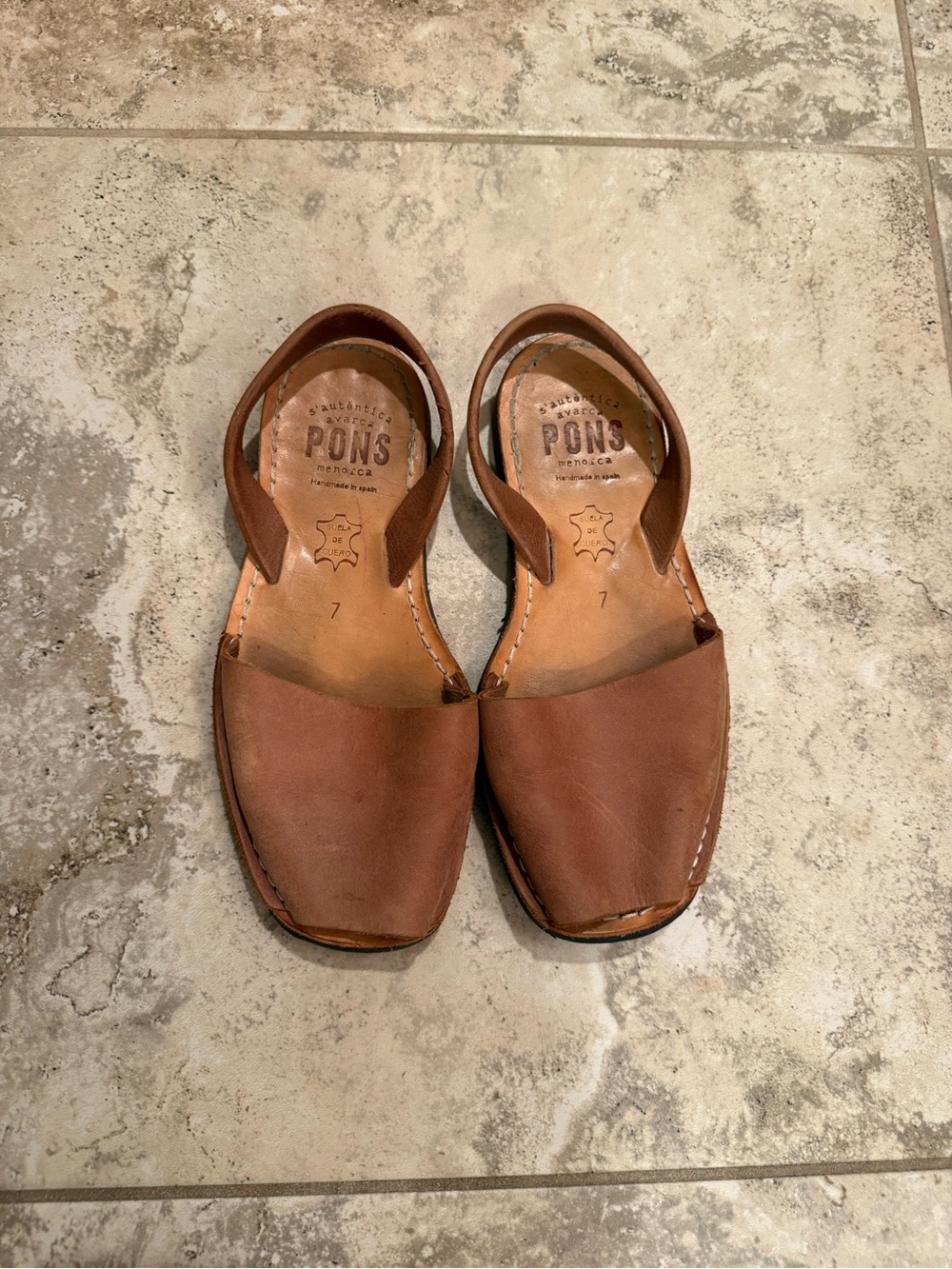 Pons Tan Leather Slingback Sandals - Women's - Picture 2 of 3